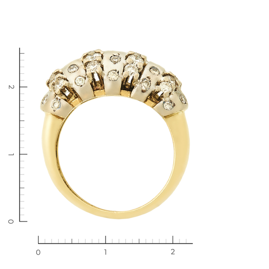 Кольцо из комбинированного золота 585 пробы c 43 бриллиантами, Л66017249 за 89000