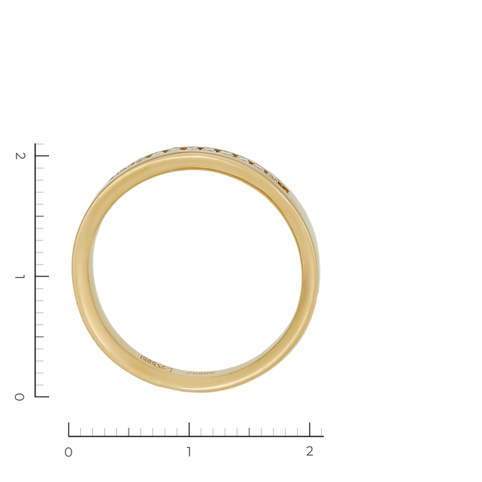 Кольцо из желтого золота 585 пробы c 12 бриллиантами, Л 5207 3255 за 33520
