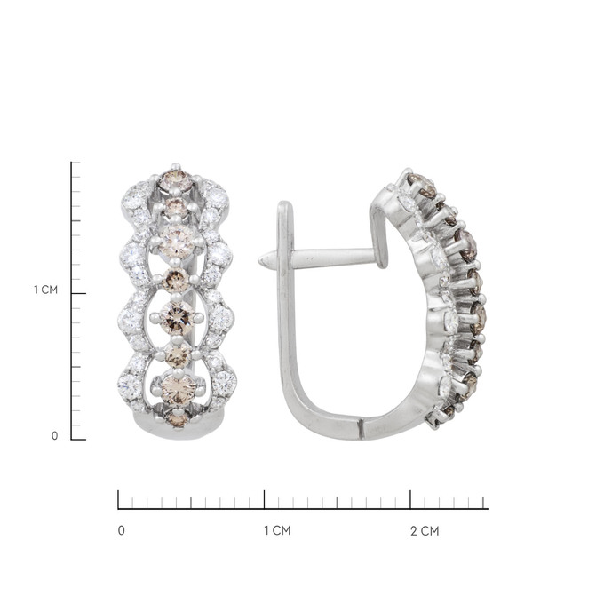 Серьги из золота 585 пробы с бриллиантами, Л 2813 2172 за 68000