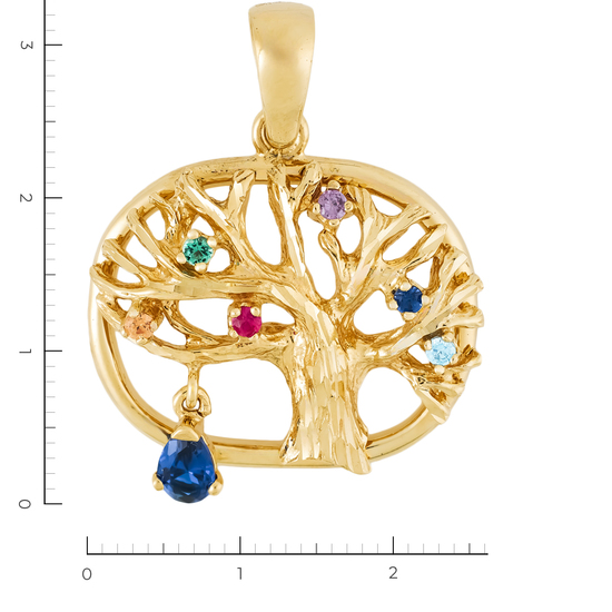 Подвеска из желтого золота 585 пробы c 7 камнями синтетическими, Л54034668 за 43360