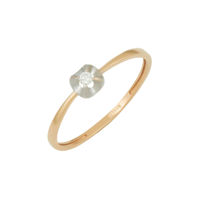 Кольцо из золота 585 пробы c бриллиантом