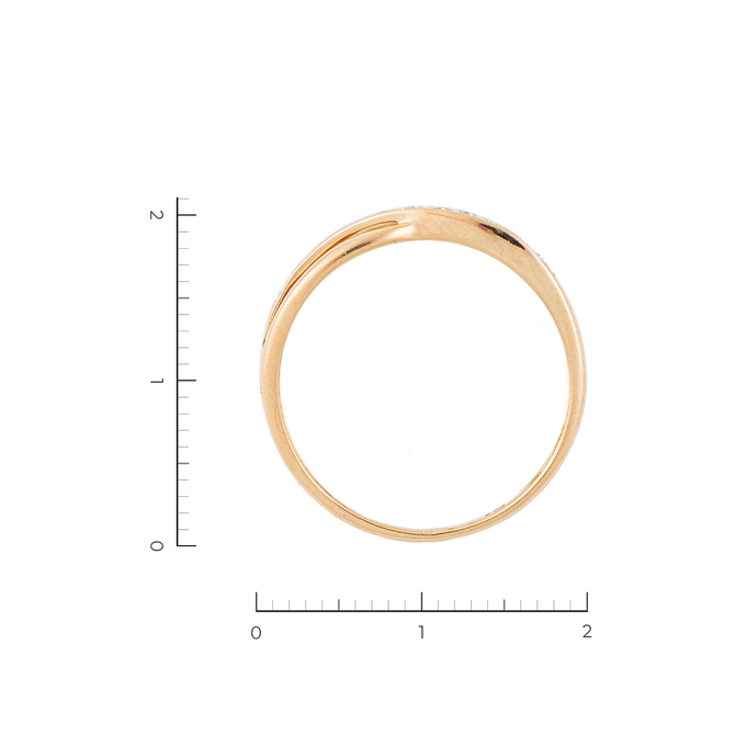 Кольцо из красного золота 585 пробы c 24 бриллиантами