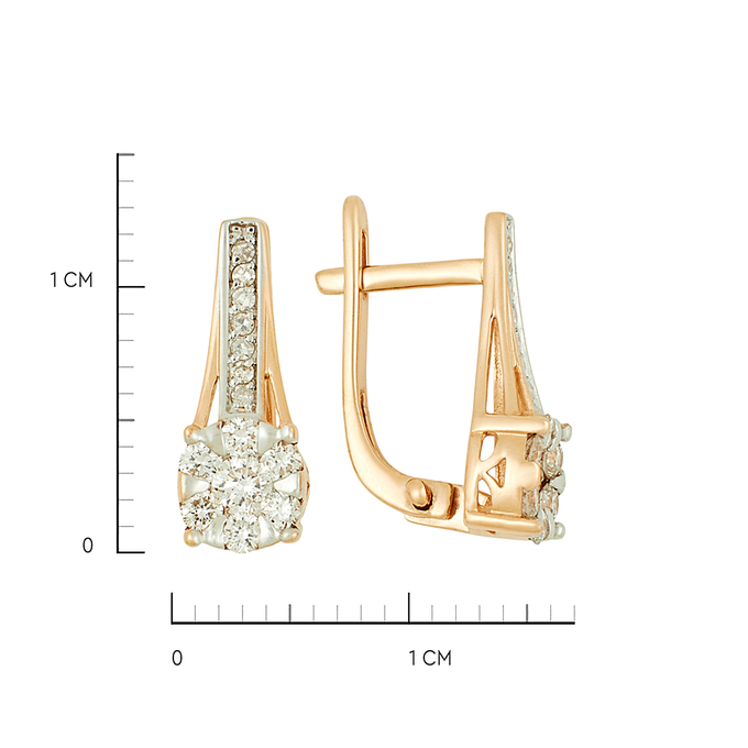 Серьги из золота 585 пробы c бриллиантами