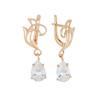 Серьги из золота 585 пробы c 2 фианитами