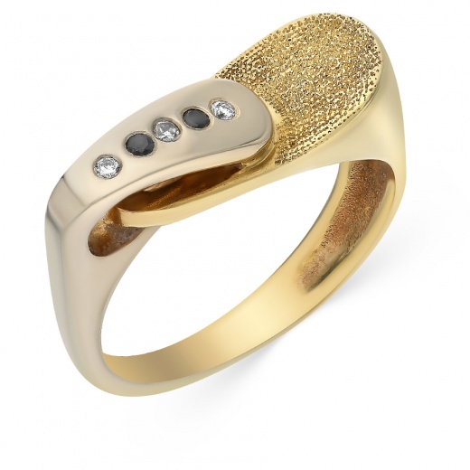 Кольцо из комбинированного золота 500 пробы c 5 бриллиантами Л19069591 фото 1