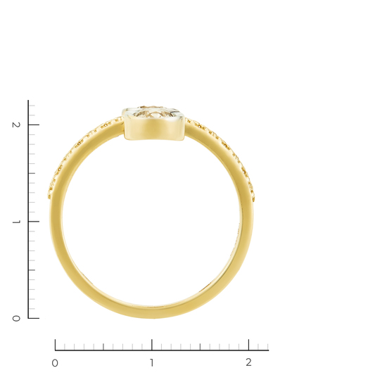 Кольцо из комбинированного золота 585 пробы c 2 бриллиантами и 2 бриллиантами, Л57029745 за 80000