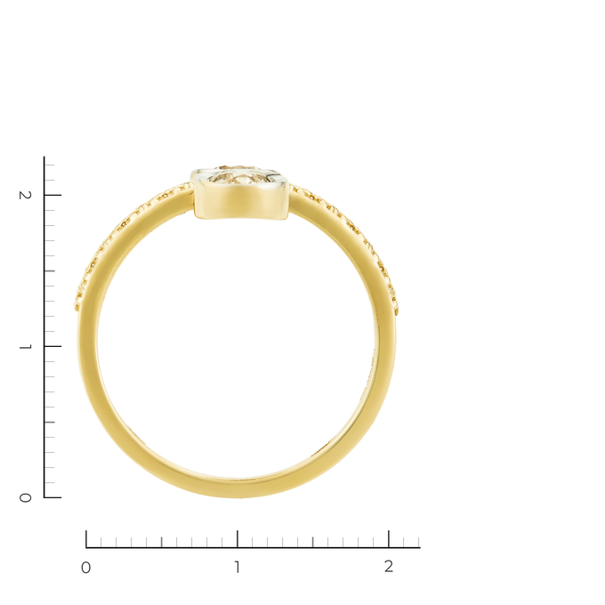 Кольцо из комбинированного золота 585 пробы c 2 бриллиантами и 2 бриллиантами, Л 5702 9745 за 80000