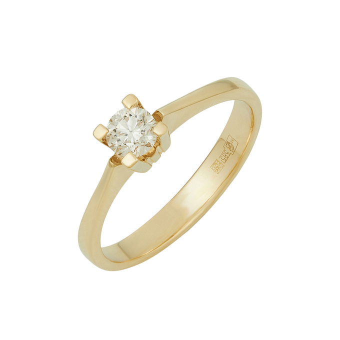 Кольцо из золота 585 пробы c бриллиантом