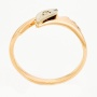 Кольцо из комбинированного золота 585 пробы c 1 бриллиантом Л76007008 фото 2