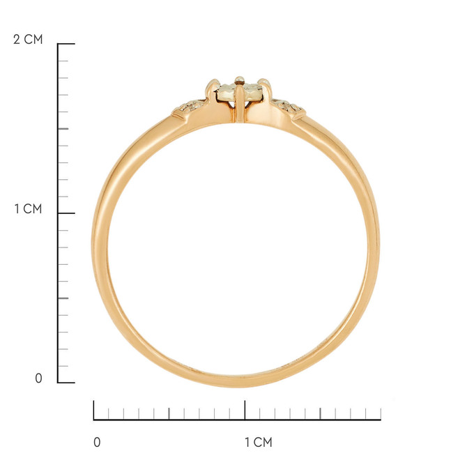 Кольцо из золота 585 пробы c бриллиантами