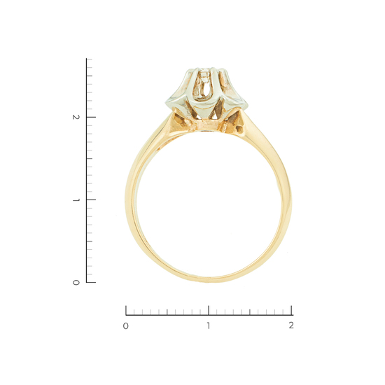 Кольцо из комбинированного золота 500 пробы c 1 бриллиантом, Л30133255 за 18675