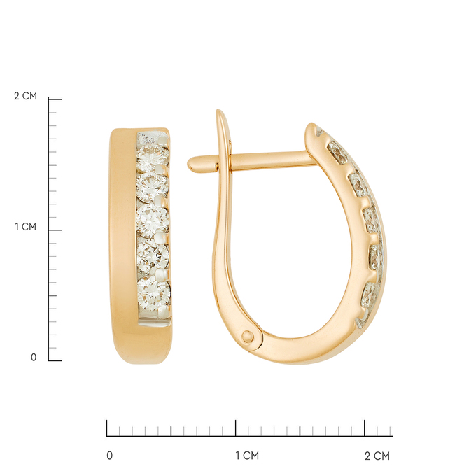 Серьги из золота 585 пробы c бриллиантами