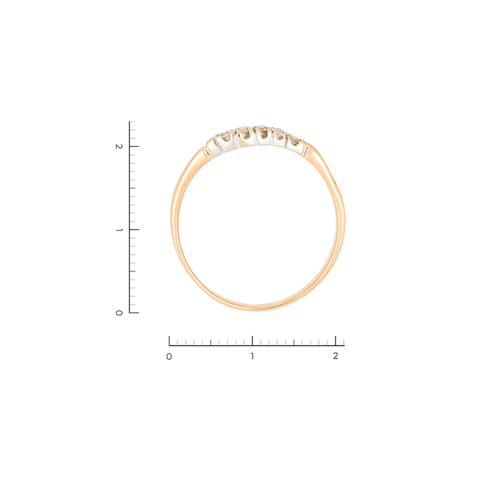 Кольцо из золота 585 пробы c 5 бриллиантами, Л 2809 4817 за 25200