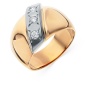 Кольцо из комбинированного золота 583 пробы c 3 бриллиантами 090824 фото 1