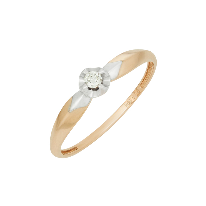 Кольцо из золота 585 пробы c бриллиантом