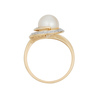 Кольцо из золота 585 пробы c бриллиантами и культивированным жемчугом
