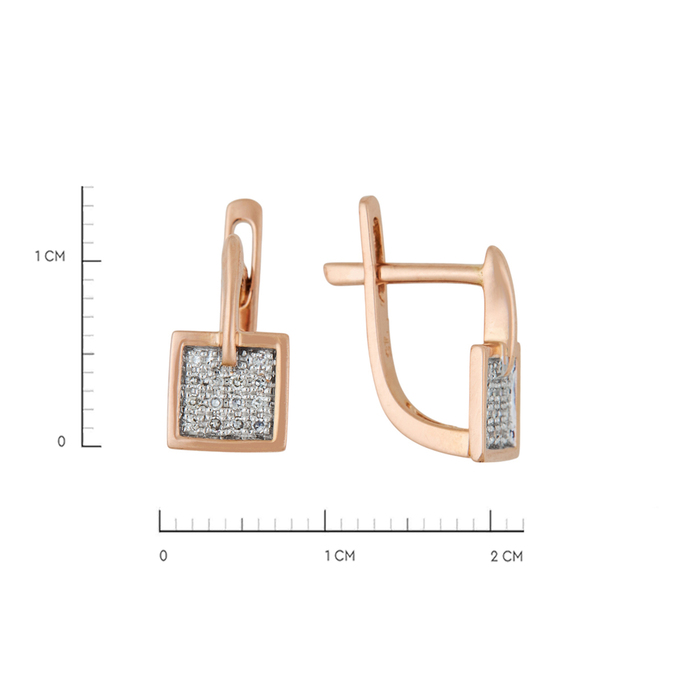 Серьги из золота 585 пробы c бриллиантами, Л 1911 6008 за 18800
