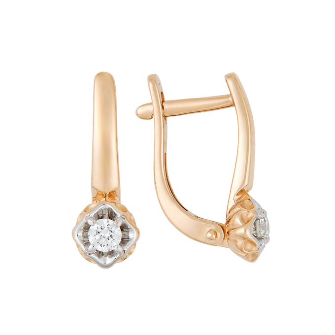Серьги из золота 585 пробы c бриллиантами, Л 5703 4840 за 30320