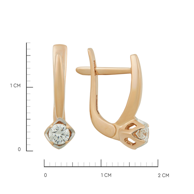 Серьги из золота 585 пробы c бриллиантами, Л 2811 6909 за 48800