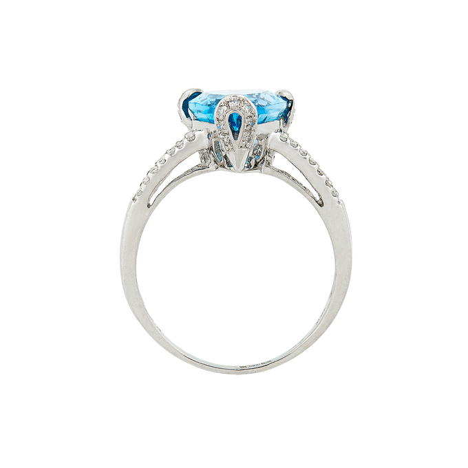 Кольцо из золота 585 пробы c топазом и бриллиантами, Л 4106 8654 за 57330