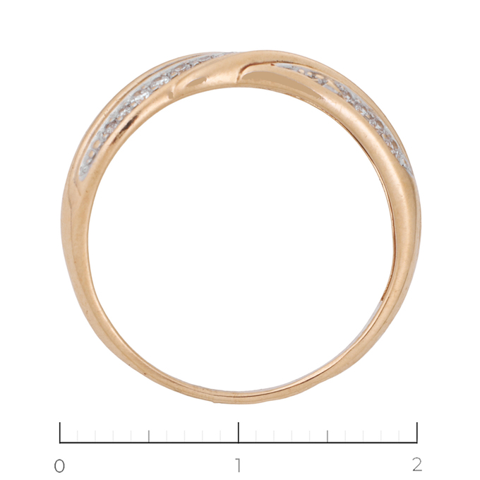 Кольцо из золота 585 пробы c 22 фианитами