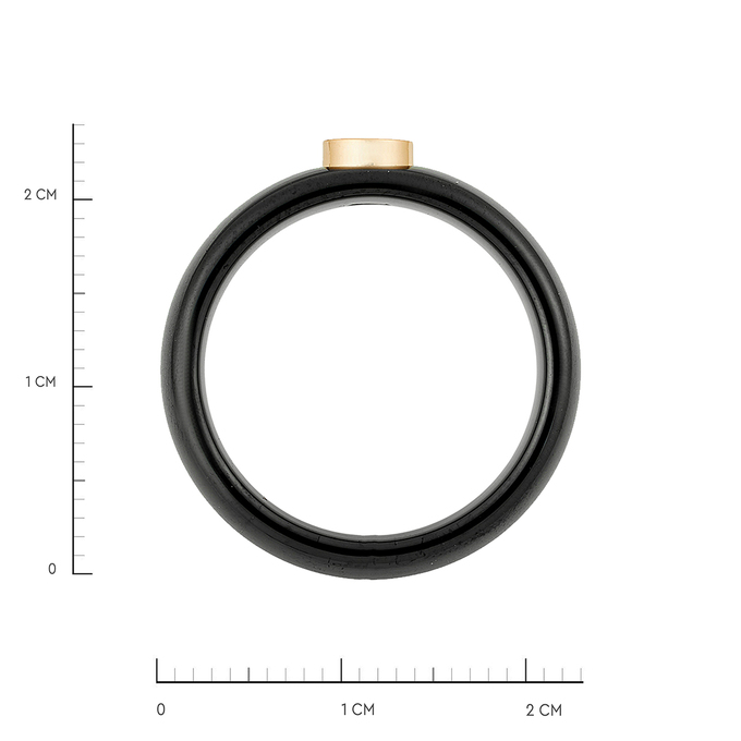 Кольцо из золота 585 пробы c бриллиантом и керамикой, Л 2415 4128 за 7000