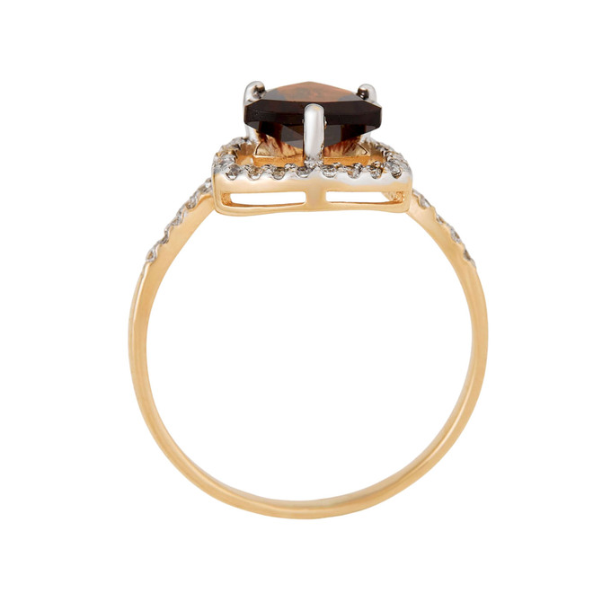 Кольцо из золота 585 пробы c гранатом и фианитами, Л 7601 7938 за 19600