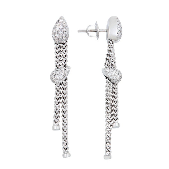 Серьги из золота 585 пробы c бриллиантами, К 0000 5184 за 109000