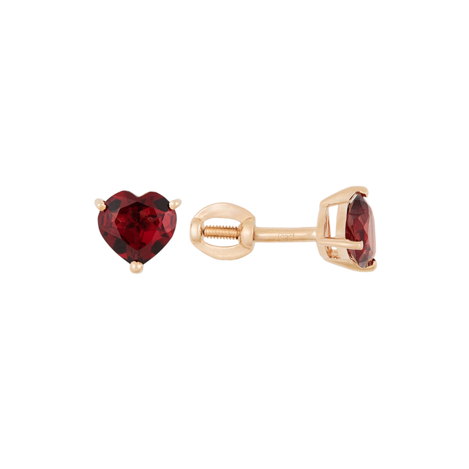Серьги из золота 585 пробы c гранатами