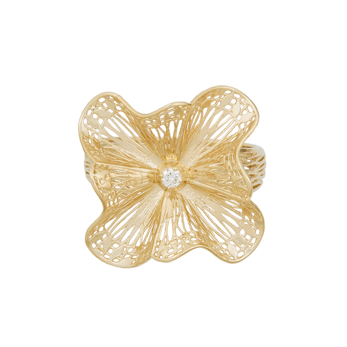 Кольцо из золота 585 пробы c бриллиантом, Л 0808 5924 за 50800