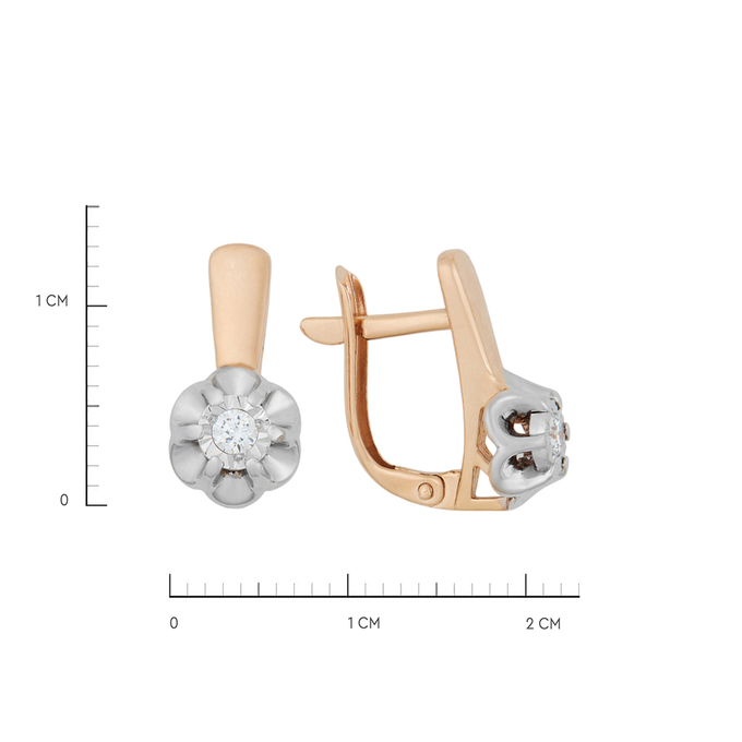 Серьги из золота 585 пробы c бриллиантами, К 0000 4123 за 43800