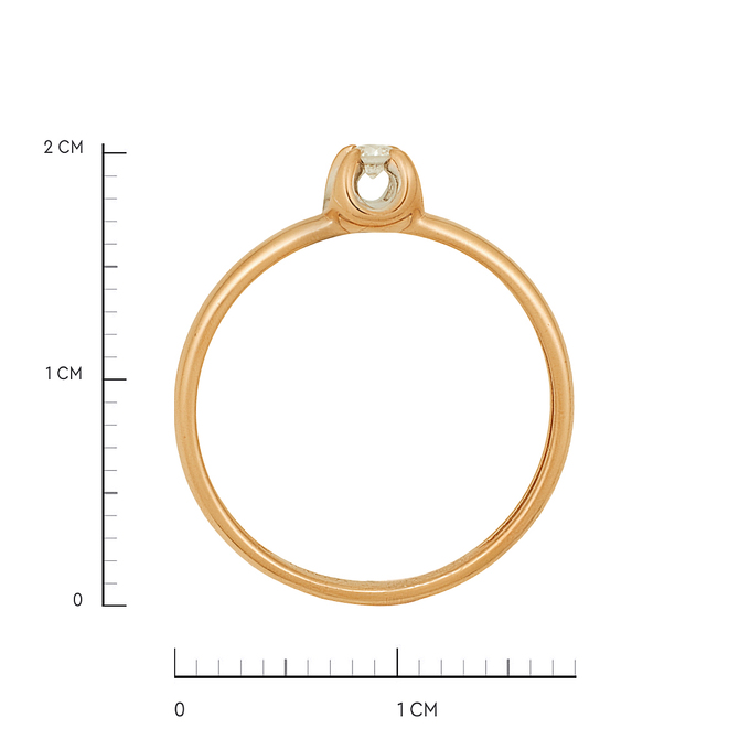 Кольцо из золота 585 пробы c бриллиантом