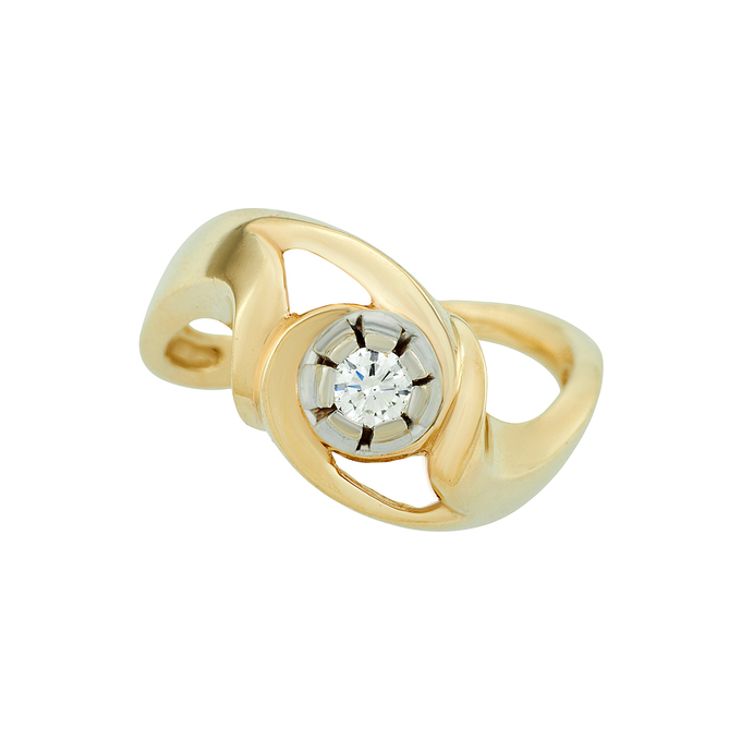 Кольцо из золота 585 пробы c бриллиантом, Л 2812 0492 за 84720