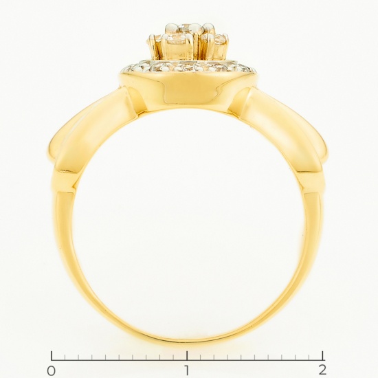 Кольцо из желтого золота 585 пробы c фианитами, Л73009075 за 18950