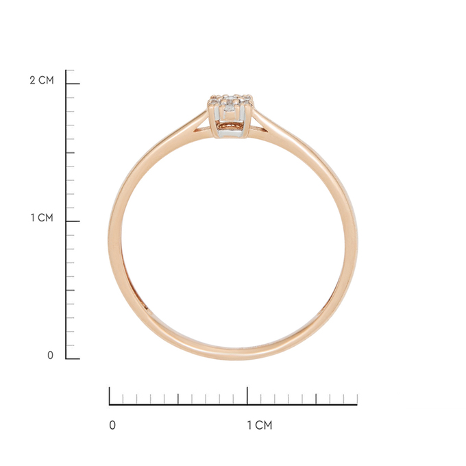 Кольцо из золота 585 пробы c бриллиантами, Л 2913 1870 за 12720