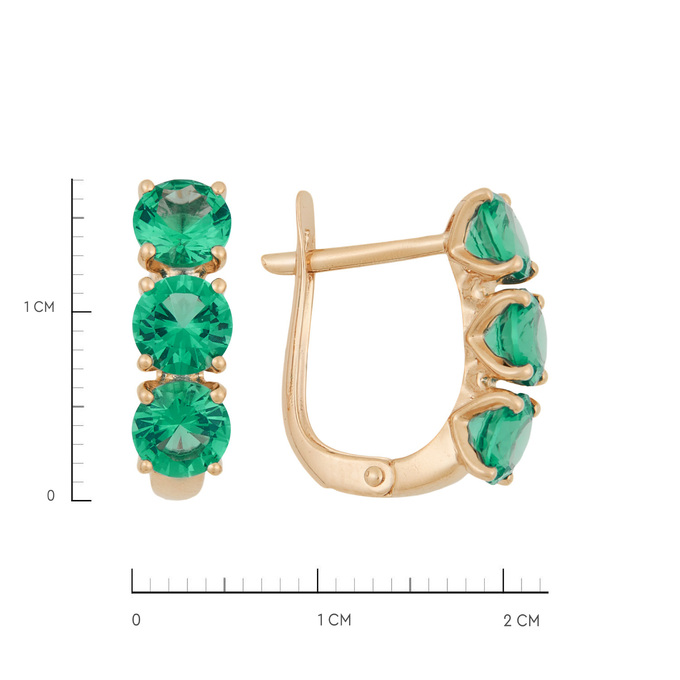 Серьги из золота 585 пробы с синтетическими камнями, Л 4608 7589 за 29400