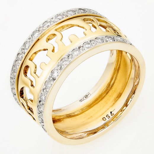 Кольцо из комбинированного золота 750 пробы c 26 бриллиантами Л28072563 фото 1