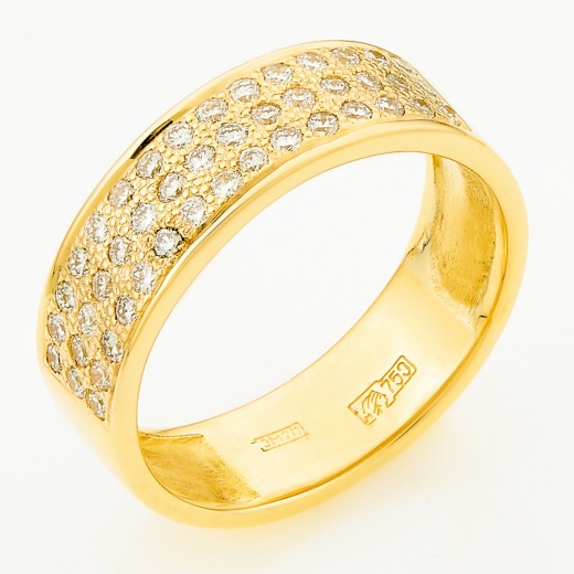 Кольцо из желтого золота 750 пробы c 45 бриллиантами Л28062942 фото 1