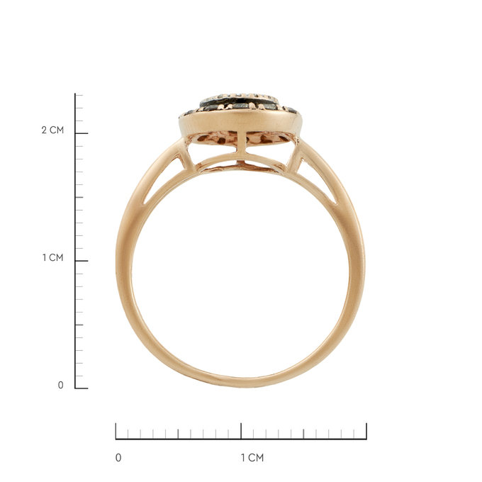 Кольцо из золота 585 пробы c раухтопазом и бриллиантами, Л 4508 4169 за 34400