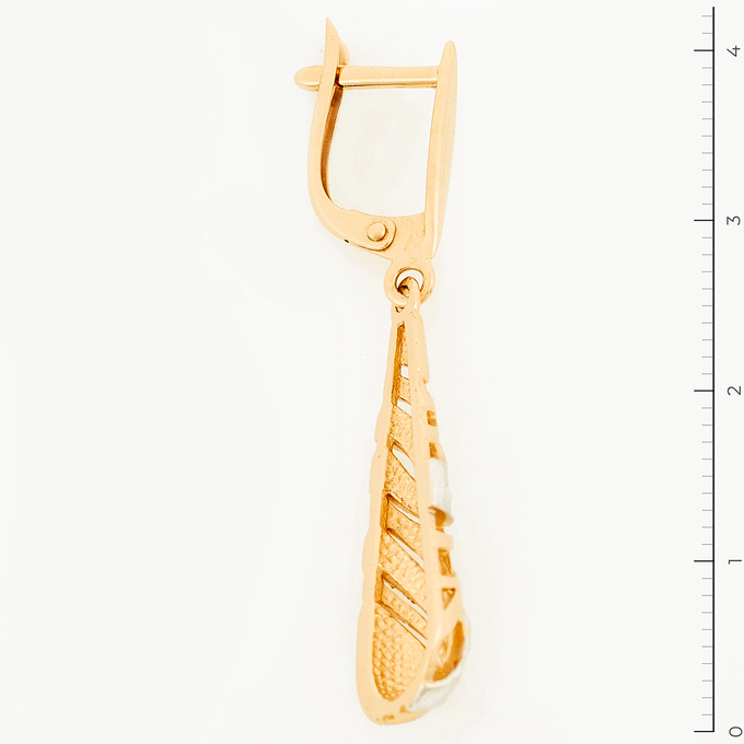 Серьги из комбинированного золота 585 пробы