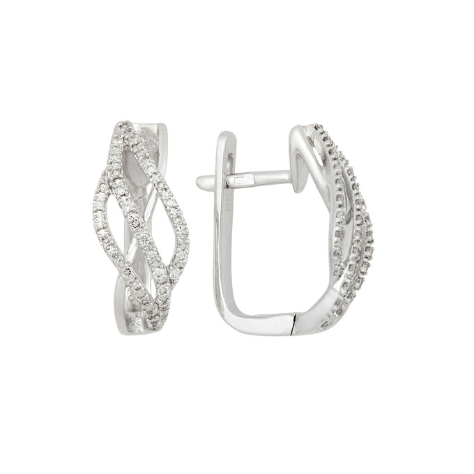 Серьги из золота 585 пробы c бриллиантами, Л 1208 7230 за 47900