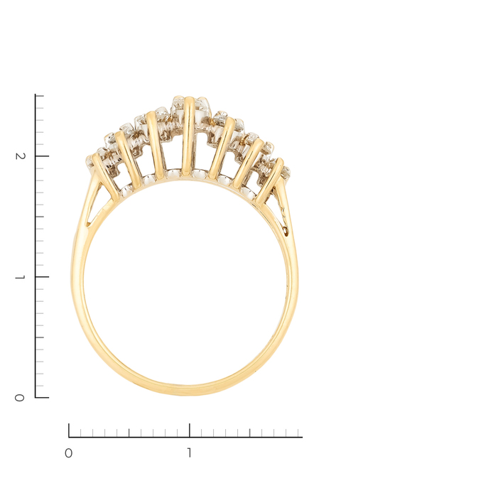 Кольцо из золота 585 пробы c 14 бриллиантами, Л 2809 4782 за 64000