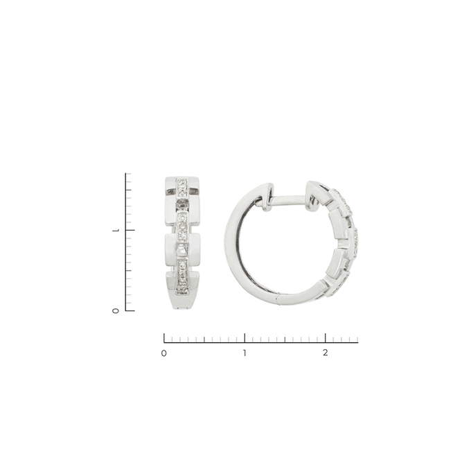 Серьги из золота 585 пробы c 18 бриллиантами