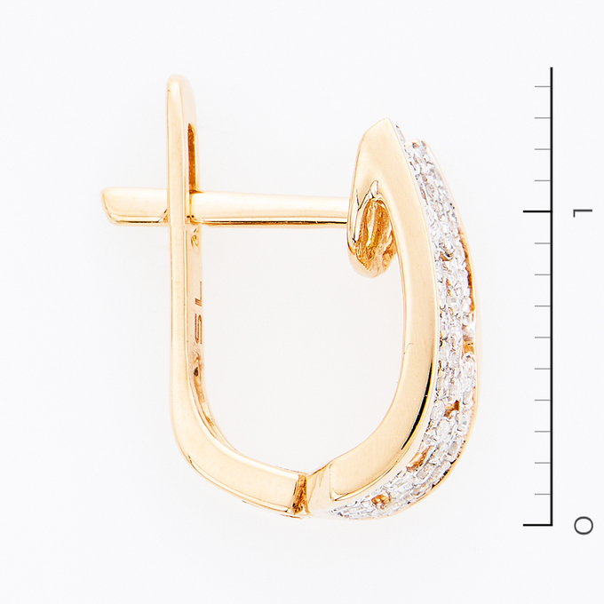 Серьги из золота 585 пробы c 100 бриллиантами