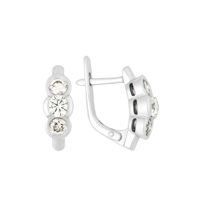 Серьги из золота 585 пробы с бриллиантами, Ц О007 3859 за 84000