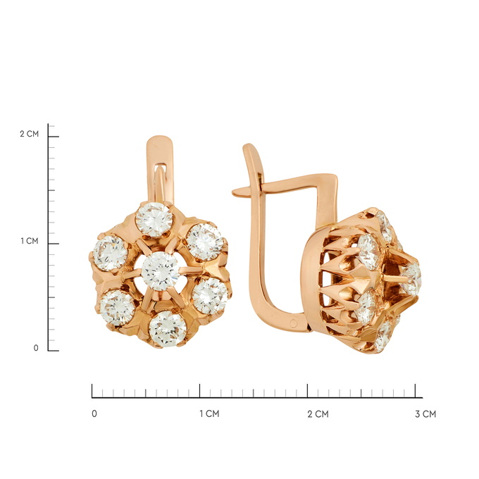 Серьги из золота 583 пробы с бриллиантами, Ц О007 3451 за 220000