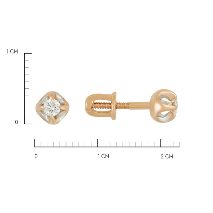 Серьги из золота 585 пробы с бриллиантами, Л 2813 4401 за 29600