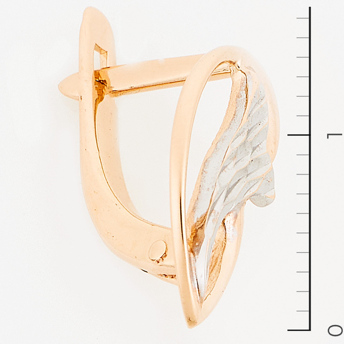 Серьги из комбинированного золота 585 пробы