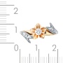 Кольцо из комбинированного золота 585 пробы c 1 бриллиантом и 2 упр. огр. бриллиантами 092748 фото 4