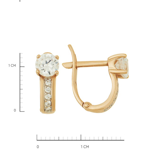 Серьги из золота 585 пробы c фианитами, Ц О007 1924 за 22960